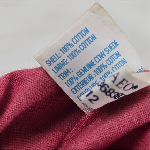 Fringed Coral Suede Wristlet Pouch Purse Western American Eagle AEO Hippie - Picture 8 of 10